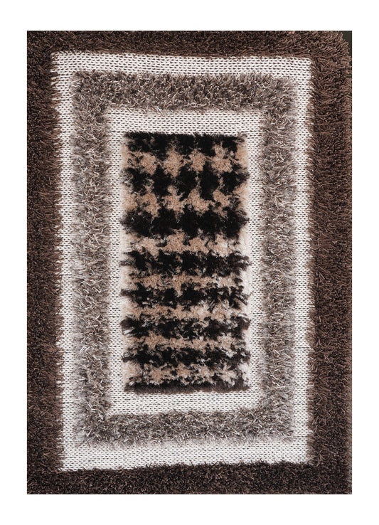Earthtone Mirage Hand Knotted Polyester Shaggy Rug