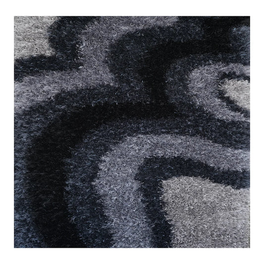 Monochrome Mirage Hand Knotted Polyester Shaggy Rug