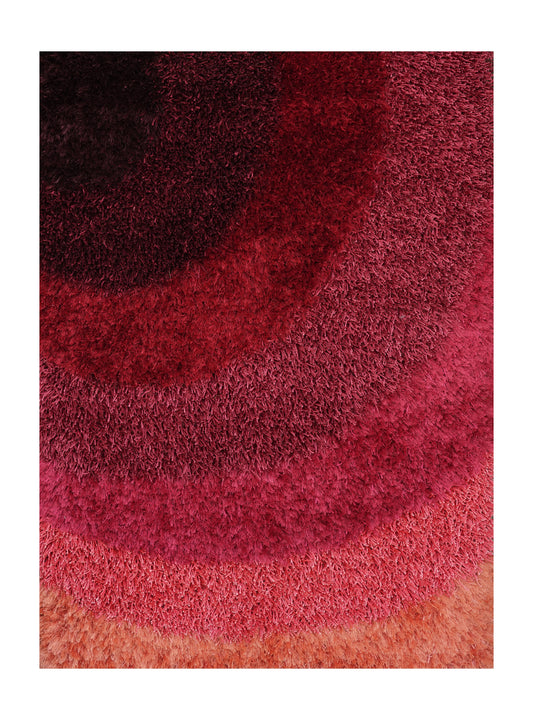 Radiant Bloom Hand-Knotted Polyester Shaggy Rug