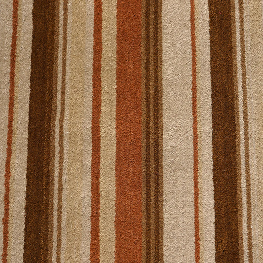 Hand Tufted Wool & Cotton Rug with Striped Pattern – Warm Earthy Tones