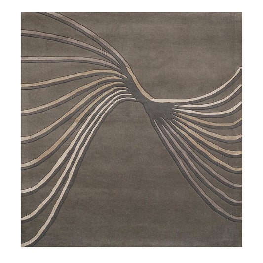 Elegant Hand-Tufted Wool Rug with Contemporary Abstract Design