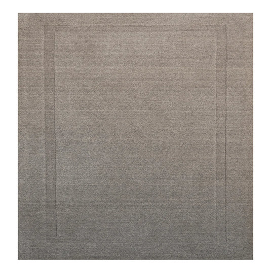 Hand Tufted Woollen Rug – Elegant Grey with Subtle Border Design