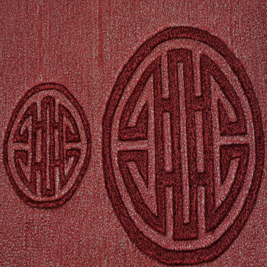 Elegant Red Hand-Tufted Wool Rug with Geometric Medallion Pattern