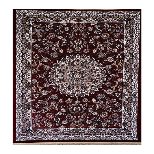 Elegant Traditional Machine Made Rug with Intricate Floral Medallion Design