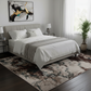 Abstract Modern Machine-Made Rug in Earth & Teal Tones