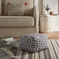 Cotton Printed Ottoman – Stylish Geometric Pouf for Living Room & Bedroom