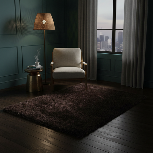 Deep Mocha Luxe Shaggy Rug