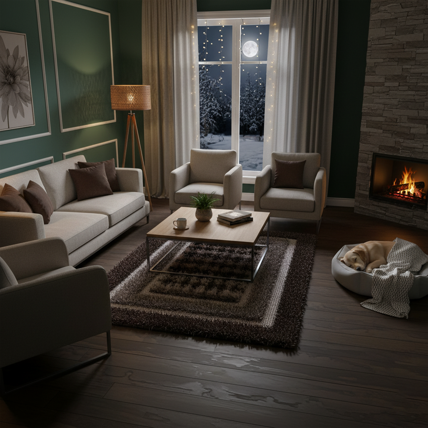 Earthtone Mirage Hand Knotted Polyester Shaggy Rug