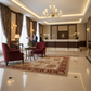 Elegant Floral Hand-Tufted Wool Rug with Classic Border Design