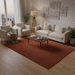 Elegant Hand Tufted Wool Rug in Solid Rust Red
