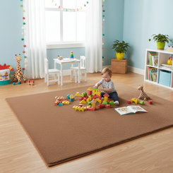 Elegant Solid Brown Hand Tufted Rug