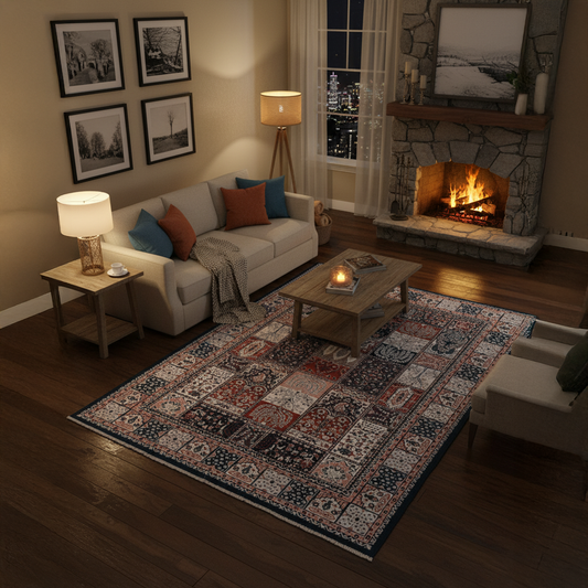 Elegant Traditional Pattern Machine-Made Rug