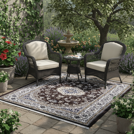 Elegant Traditional Persian Style Machine-Made Rug
