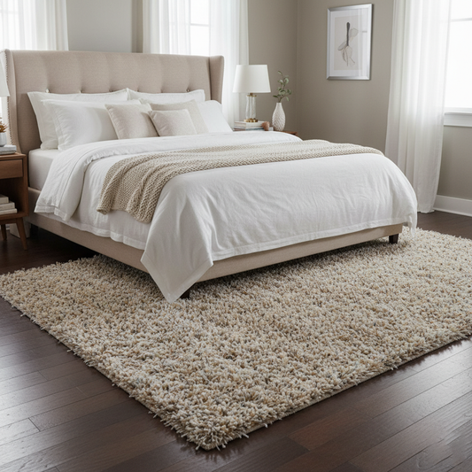 Hand Knotted Polyester Shaggy Rug – Luxurious Soft & Durable Floor Covering