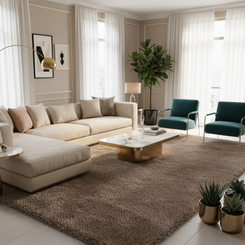 Hand Knotted Polyester Shaggy Rug – Ultra Soft & Luxurious Floor Décor