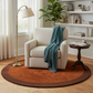 Hand Tufted Wool Round Rug – Dual Tone Brown Elegance