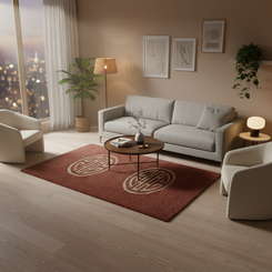 Hand-Tufted Wool Rug with Traditional Motif