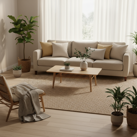 Hand Woven Woolen Dhurrie with Geometric Hexagon Pattern – Durable & Stylish Flatweave Rug