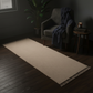 Hand Woven Woollen Dhurrie – Minimalist Natural Beige Floor Rug with Fringe Edges
