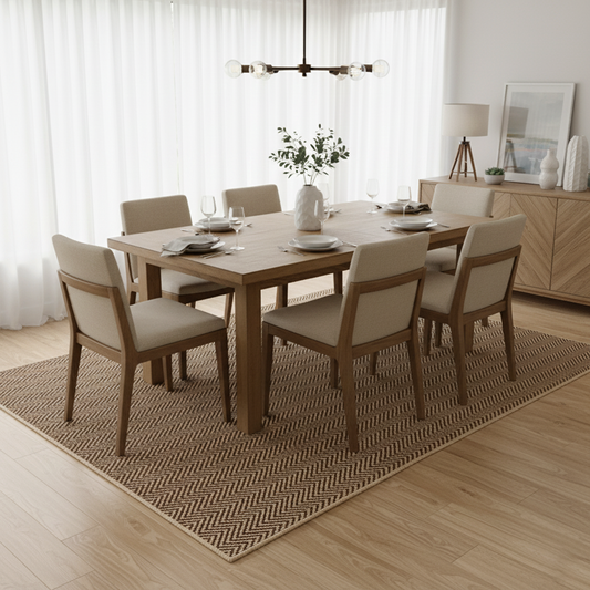 Hand Woven Woollen Dhurrie with Classic Chevron Pattern