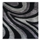 Obsidian Swirl Shaggy Rug