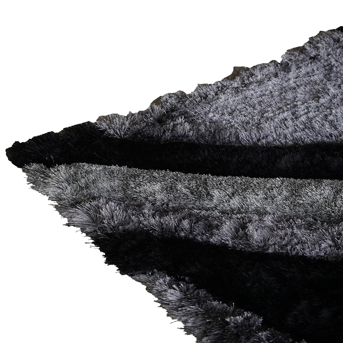 Obsidian Swirl Shaggy Rug