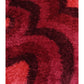 Crimson Swirl Hand Knotted Shaggy Rug