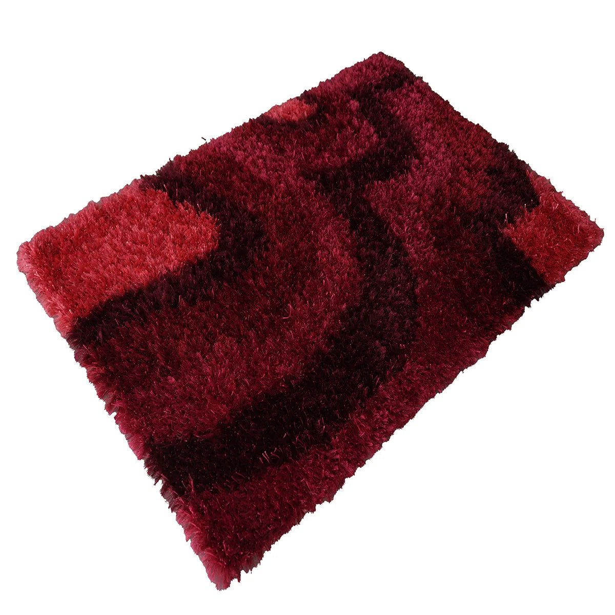 Crimson Swirl Hand Knotted Shaggy Rug
