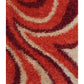 Crimson Swirl Hand-Knotted Shaggy Rug