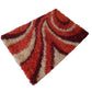 Crimson Swirl Hand-Knotted Shaggy Rug