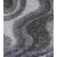 Smoky Waves Hand Knotted Polyester Shaggy Rug