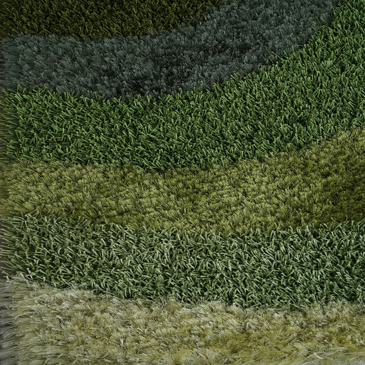 Verdant Echo Hand Knotted  Shaggy Rug