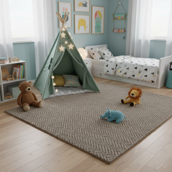Handcrafted Woollen Flat Weave Rug with Geometric Pattern