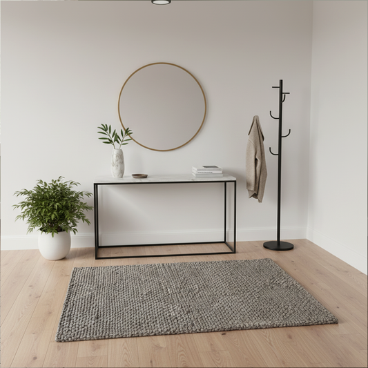 Handwoven Woollen Flat Weave Rug – Durable & Textured Floor Covering