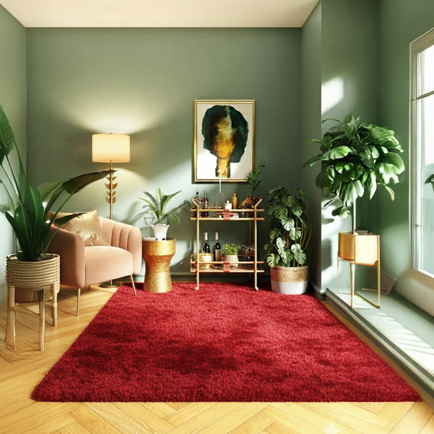 Scarlet Plush Shaggy Rug