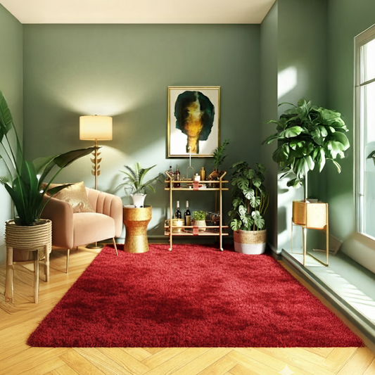 Scarlet Plush Shaggy Rug