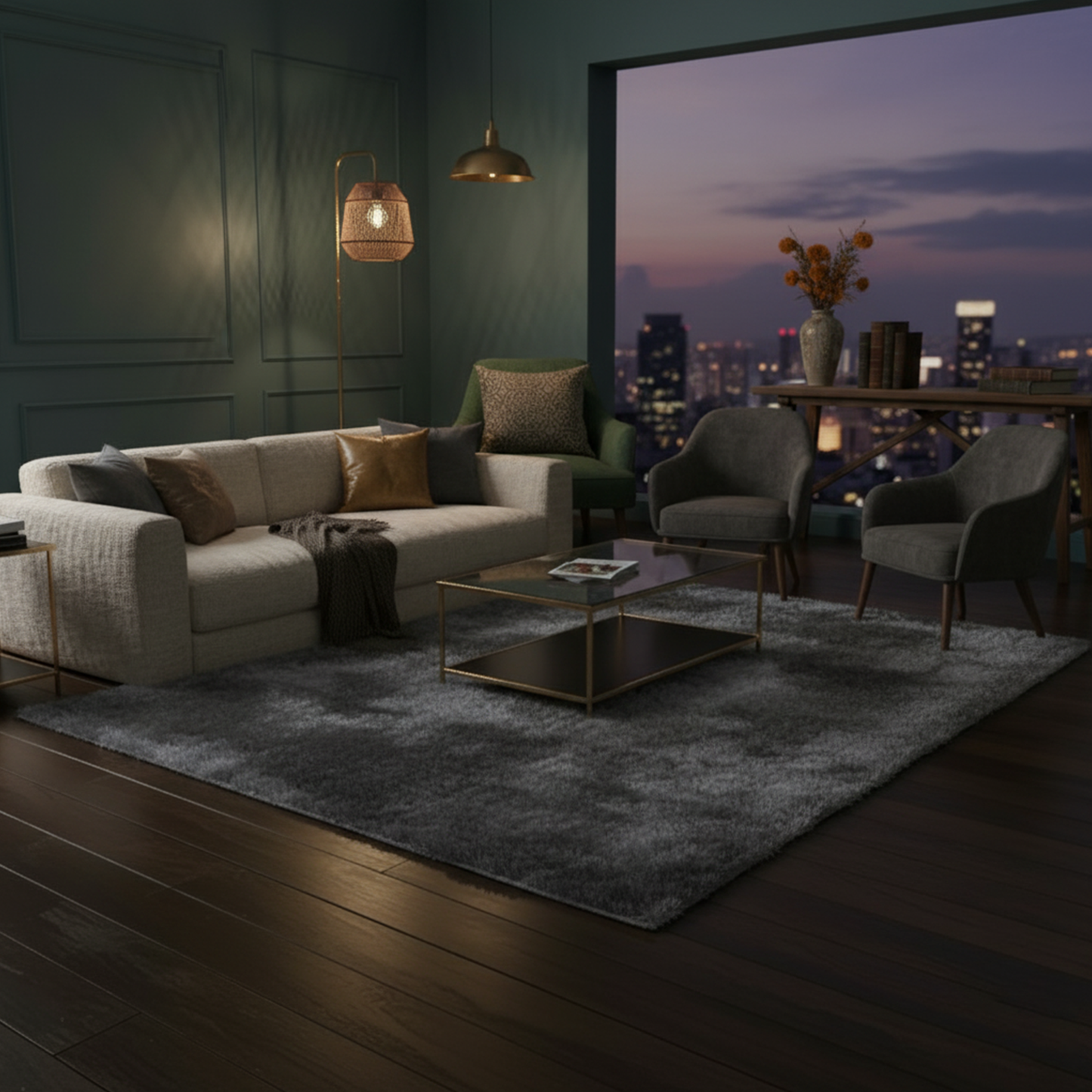 Shadow Mist Shaggy Rug