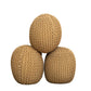 Handmade Knitted Cotton Pouf – Beige Round Ottoman Footstool for Living Room