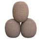 Handmade Knitted Cotton Pouf – Taupe Round Ottoman for Living Room & Bedroom