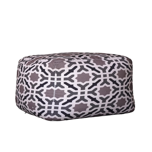Cotton Printed Ottoman – Stylish Geometric Pouf for Living Room & Bedroom