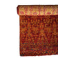 Hand-Knotted Shaggy Rug – Vibrant Damask Pattern in Red, Orange & Gold Tones