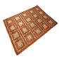 Hand-Knotted Shaggy Rug – Geometric Retro Pattern in Earth Tones