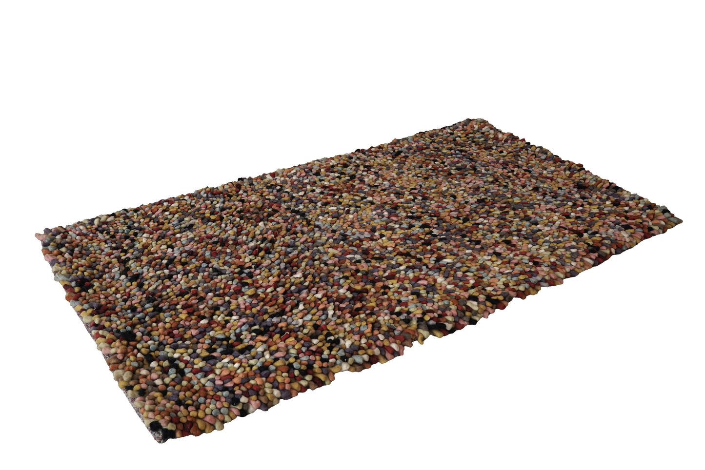 Hand Knotted Woollen Shaggy Rug – Multicolor Textured Floor Décor