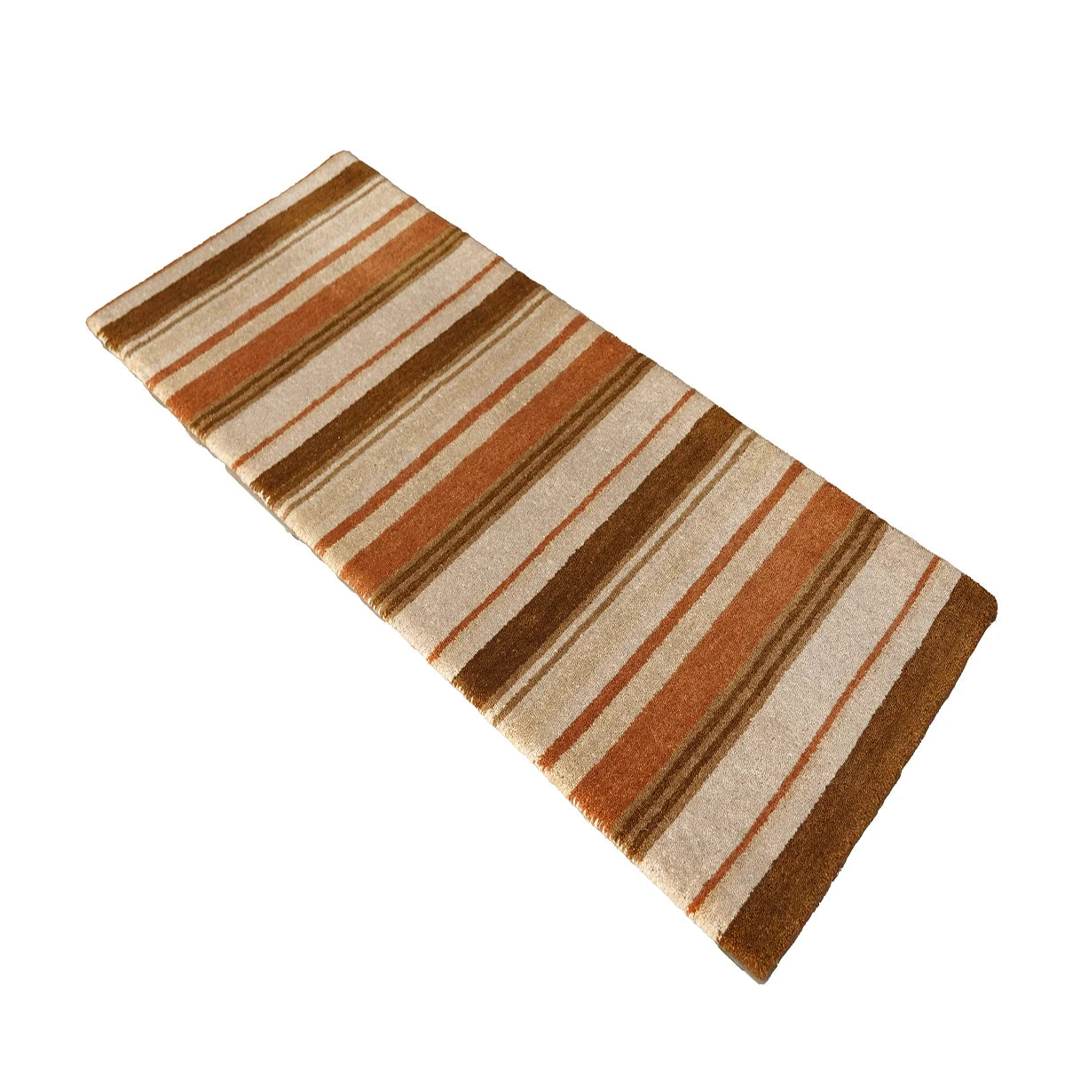 Hand Tufted Wool & Cotton Rug with Striped Pattern – Warm Earthy Tones