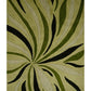 Hand-Tufted Wool Rug with Abstract Botanical Design in Shades of Green
