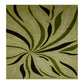 Hand-Tufted Wool Rug with Abstract Botanical Design in Shades of Green