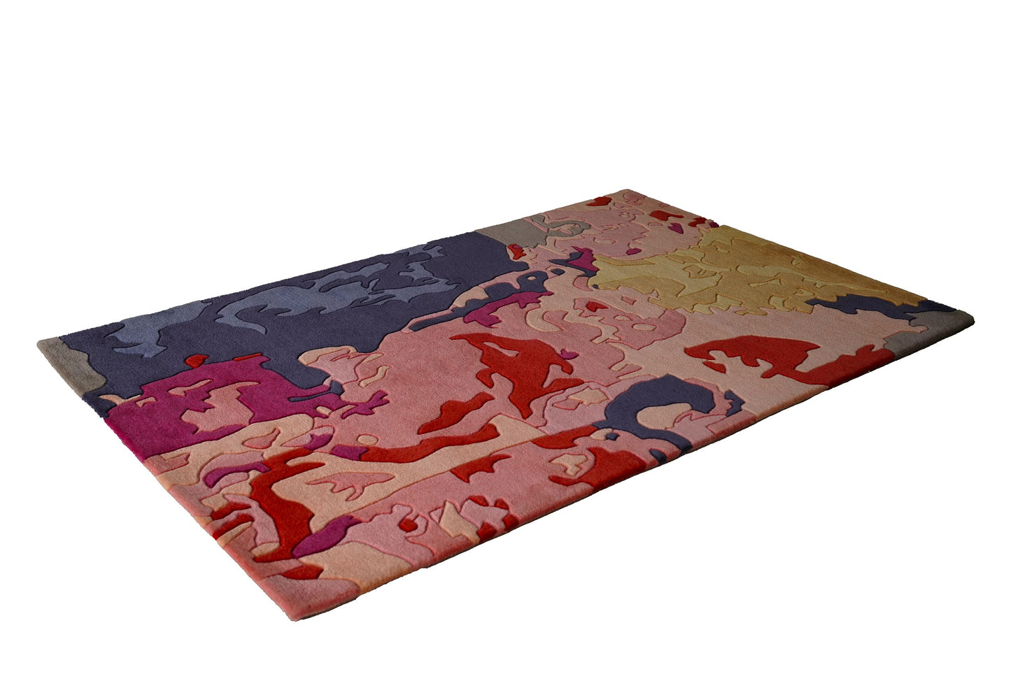 Abstract Multicolor Hand-Tufted Wool Rug