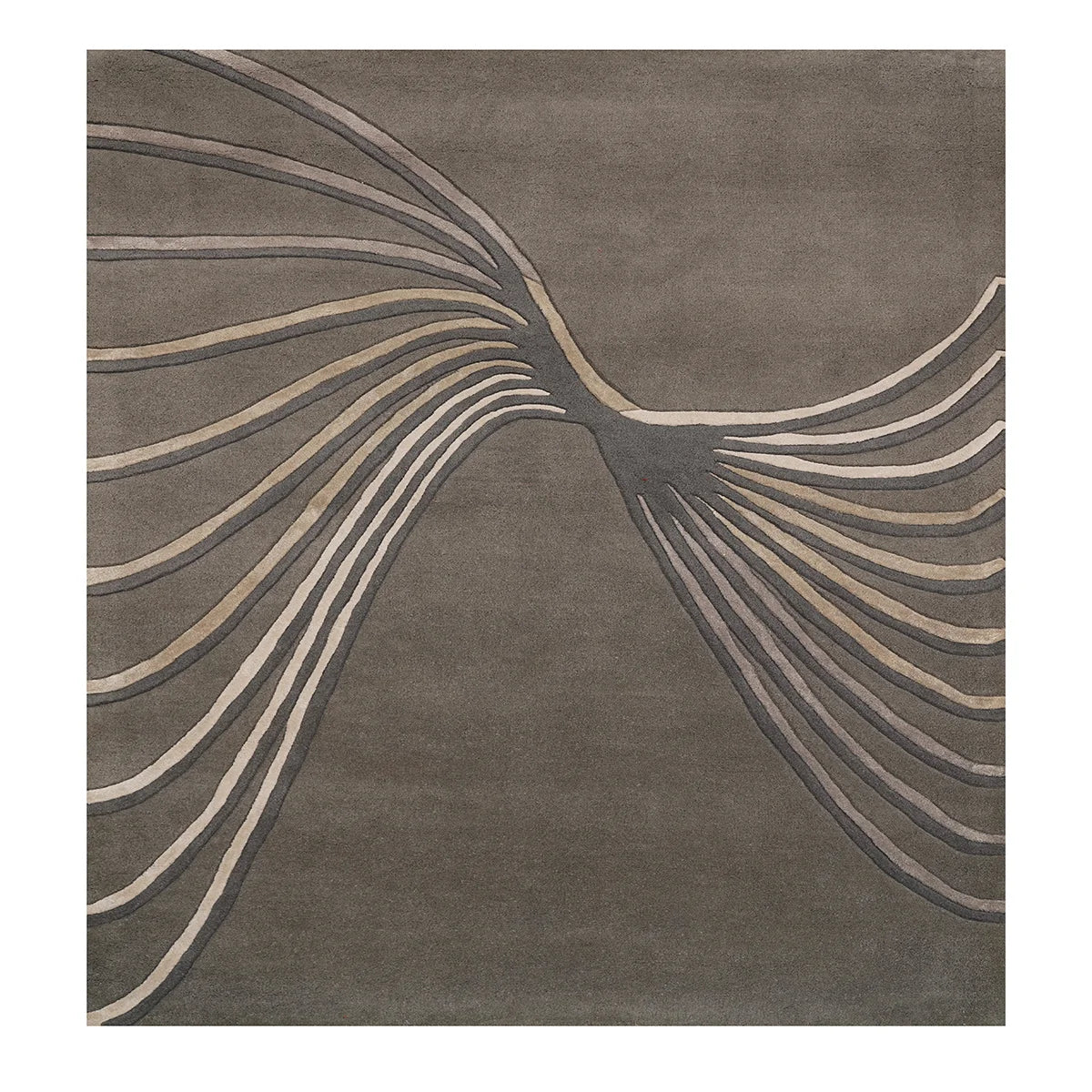Elegant Hand-Tufted Wool Rug with Contemporary Abstract Design
