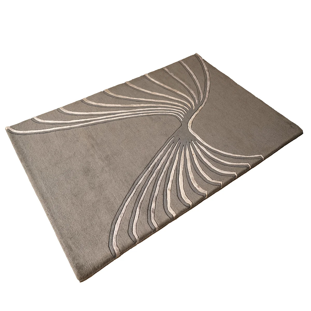 Elegant Hand-Tufted Wool Rug with Contemporary Abstract Design