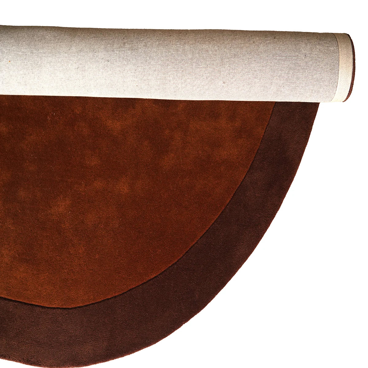 Hand Tufted Wool Round Rug – Dual Tone Brown Elegance